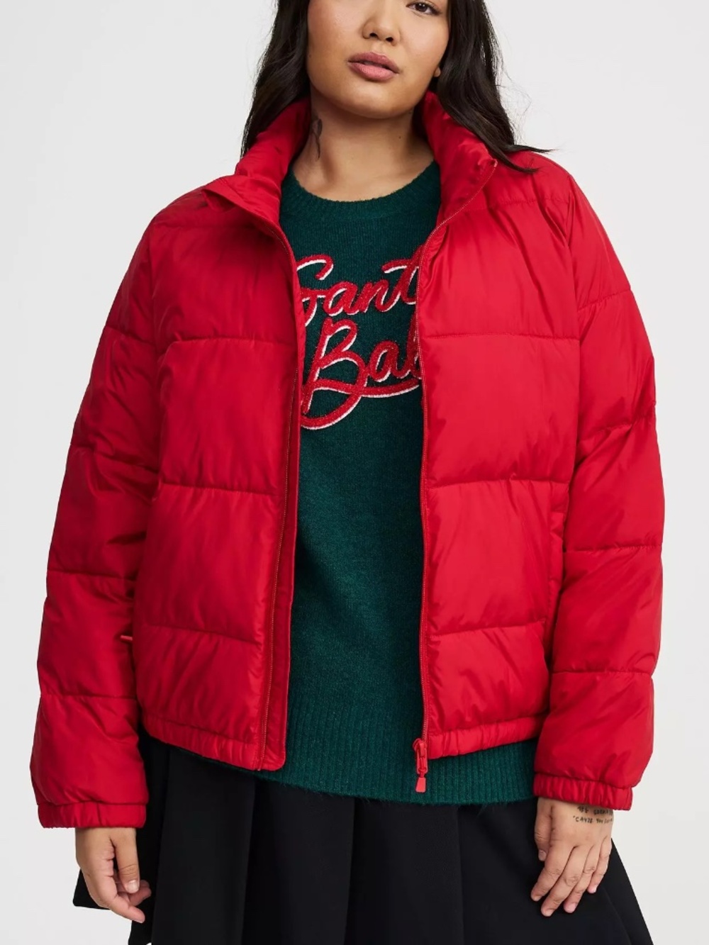 Torrid Jacket 5X Puffer Coat Red Zip Up Pockets Plus Size High Collar NWT